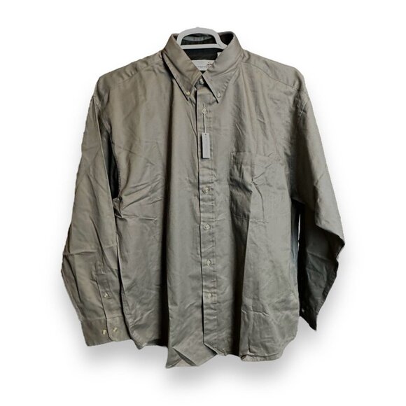 Munsingwear Mens Olive Green Long-Sleeve Button-Up Shirt Size L - Picture 4 of 12